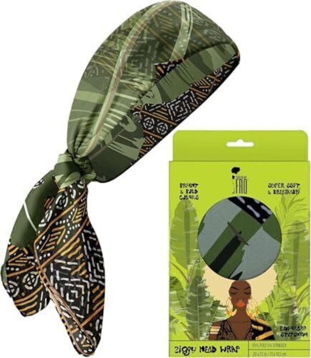 7269 Ziggy Head Wrap for Black – Stretch Turban Hair Scarves, Long Cotton